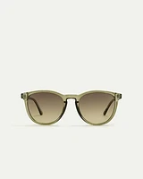 Lunettes de soleil noires à monture ronde