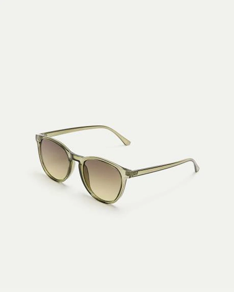 Lunettes de soleil noires à monture ronde