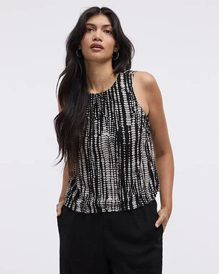 Crew-Neck Tank Crinkle-Knit
