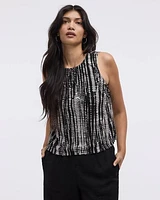 Crew-Neck Tank Crinkle-Knit