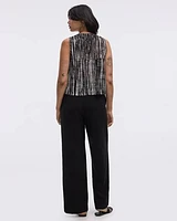 Crew-Neck Tank Crinkle-Knit