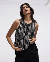 Crew-Neck Tank Crinkle-Knit