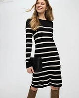 Long-Sleeve Crew-Neck Sweater Dress