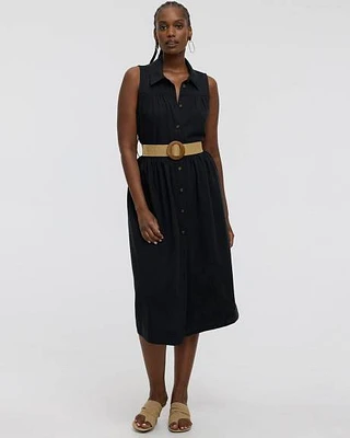 Sleeveless Midi Shirt Dress