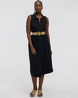 Sleeveless Midi Shirt Dress