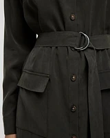 Robe boutonnée à manches longues avec poches utilitaires