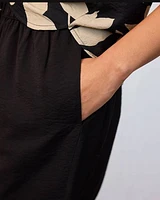 Pantalon à enfiler à jambe large et taille haute
