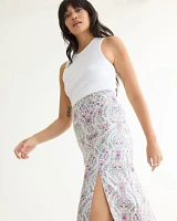 Midi Skirt with Front Slit