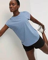 T-shirt à manches très courtes en jacquard