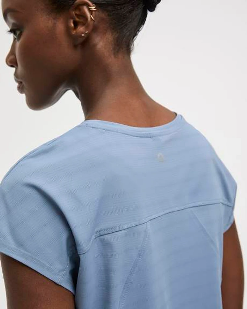 T-shirt à manches très courtes en jacquard