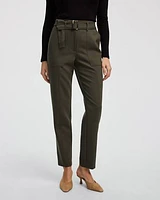 Tapered-Leg High-Rise Belted Pants