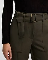 Tapered-Leg High-Rise Belted Pants