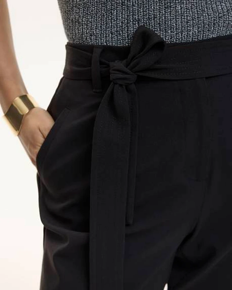 Tapered-Leg High-Rise Pant with Sash