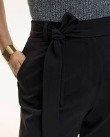 Tapered-Leg High-Rise Pant with Sash