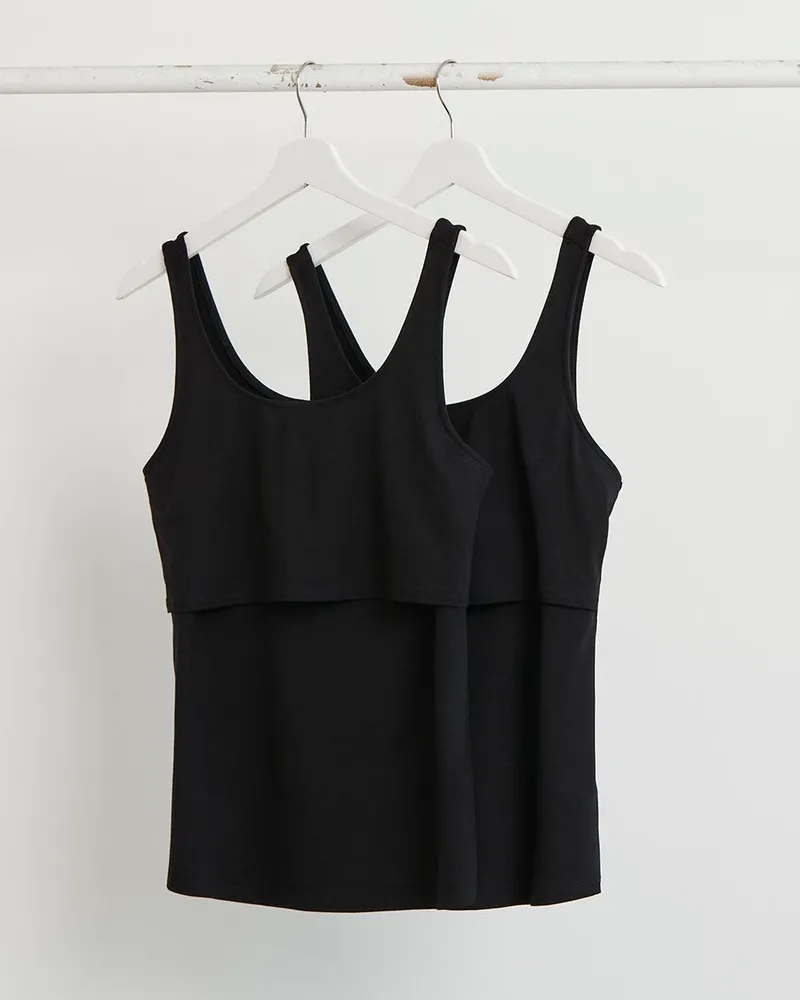 Maternity Black Scoop Neck Cami