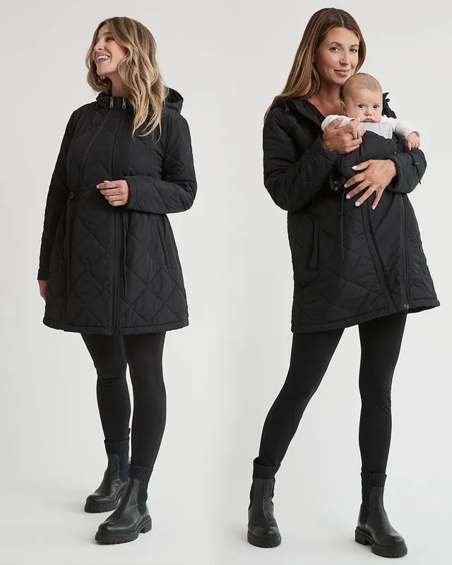 Reitmans Quilted Coat with Belly Extender - Thyme Maternity