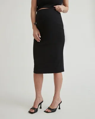 Knit Rib Pull-On Bodycon Skirt - Thyme Maternity