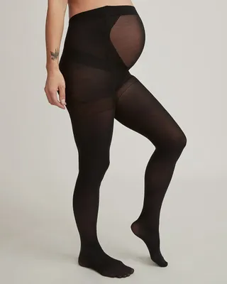 Semi-Opaque Black Tights - Thyme Maternity