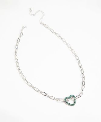 Bejeweled Heart Chain Necklace | Rickis