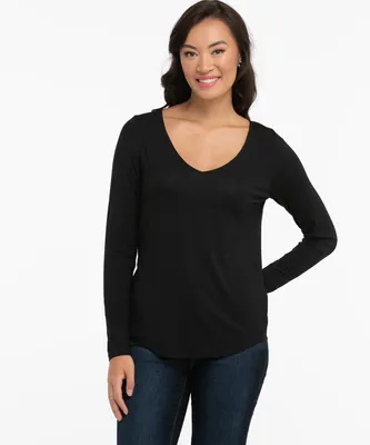 Long Sleeve V-neck Tee | Rickis