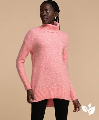 Eco-friendly Cowl Neck Seed Stitch Sweater | Rickis
