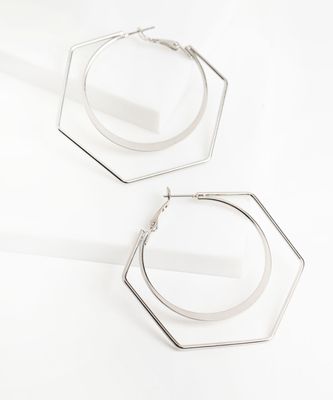 Hexagonal Hoop Earring | Rickis