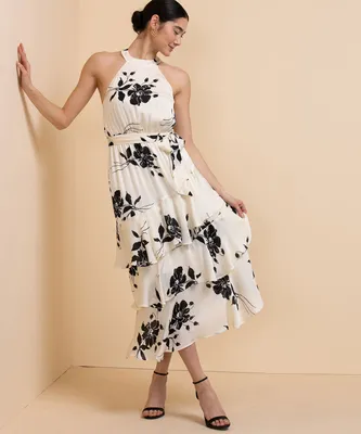 Asymmetrical Ruffle Halter Dress | Rickis