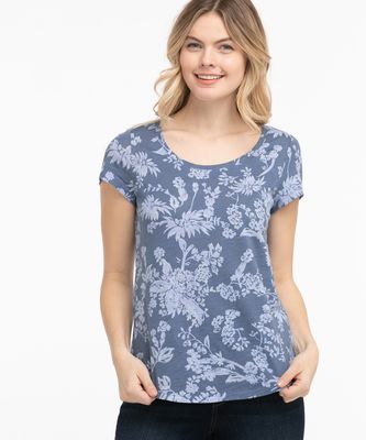 Scoop Neck Shirttail Graphic Tee | Rickis