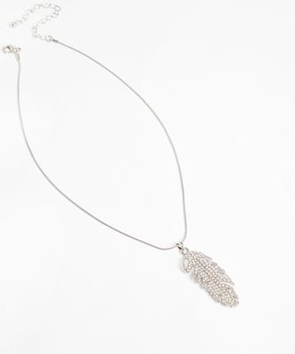 Rhinestone Leaf Necklace | Rickis
