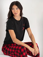 T-Shirt and Print Pants Pajama Set