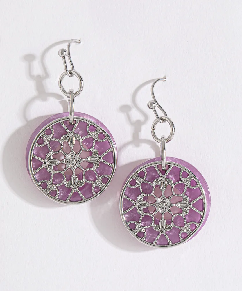 Double Disk Drop Earrings