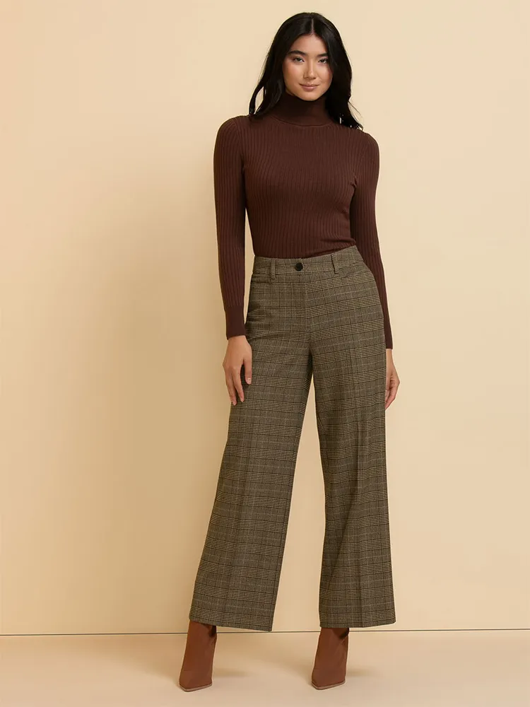 Maxwell Wide Leg Pant Plaid