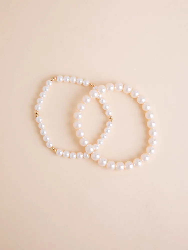 2-Pack Pearl Bracelets