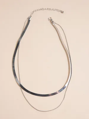 Double-Layered Silver Snake Chain