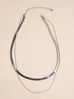 Double-Layered Silver Snake Chain