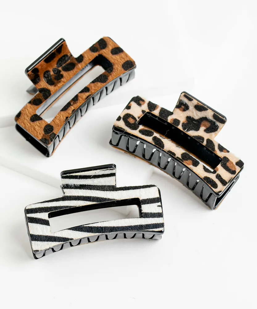 Animal Print Claw Clip 3-Pack