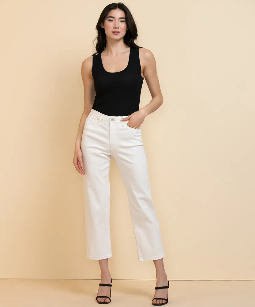 Stevie Straight-Leg Jean with Split Hem