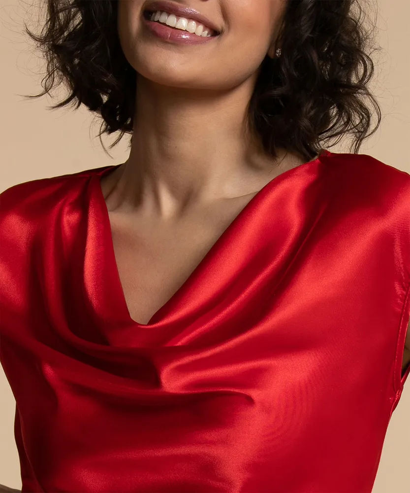 Tash  + Sophie Satin Cowl Neck Cami Blouse