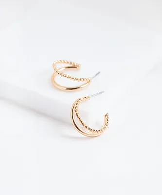 Small Double Layer Hoop Earring