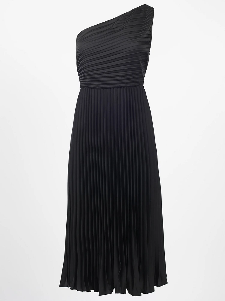 One Shoulder Pleated Dress