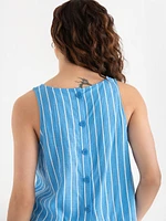 Linen Tank with Back Buttons