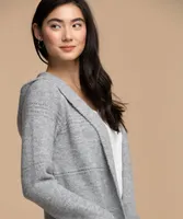 Hooded Pointelle Cardigan
