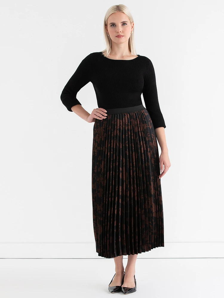 Pleated Midi Skirt