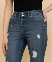 Sylvie Slim Straight Jean with Turn-Back Cuff