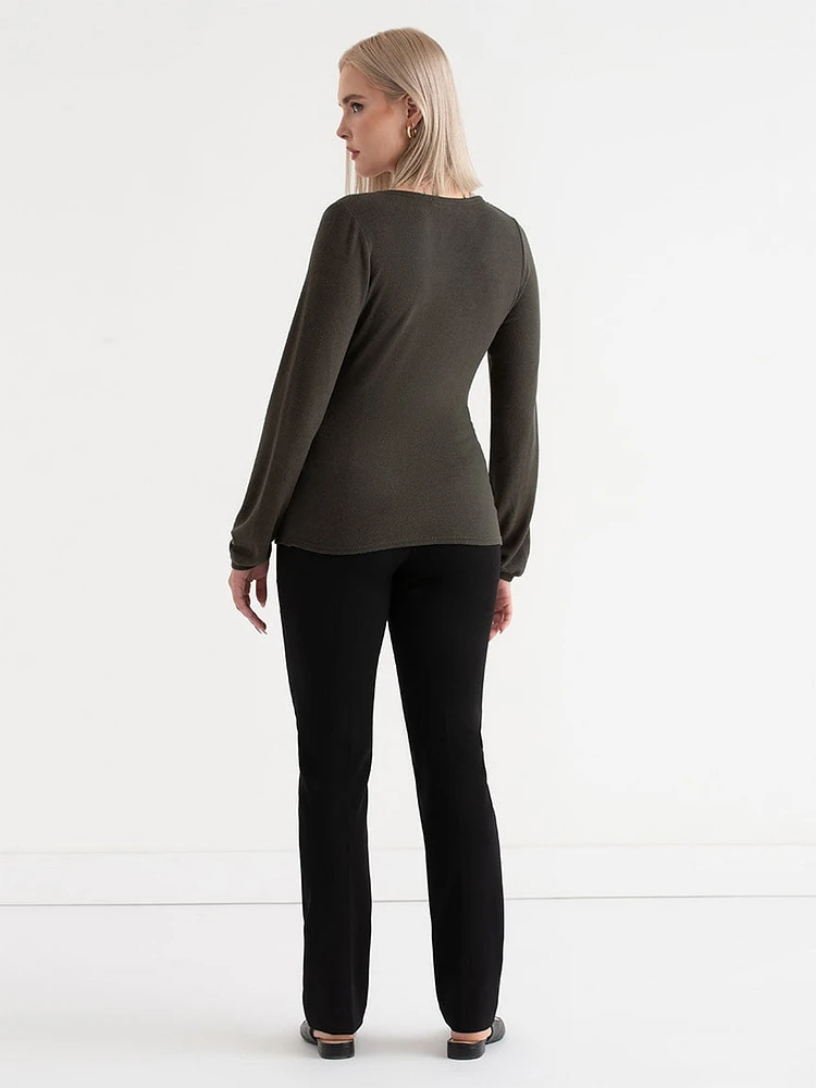 Fine Knit Hacci Wrap Top