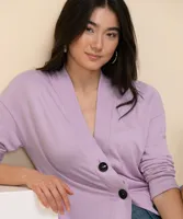 Long Button-Front Cardigan