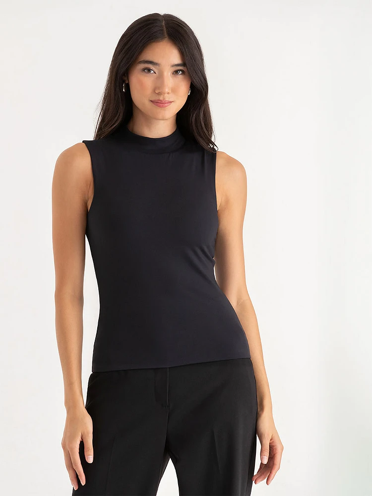 Sleeveless Mock Neck Top