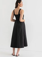 Sleeveless Mix Media Midi Dress