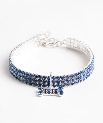 Rhinestone Bone Pet Collar