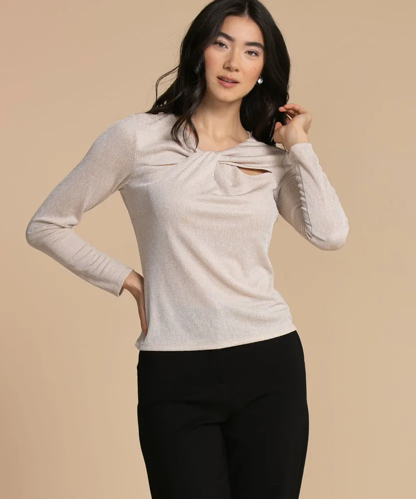 Long Sleeve Cutout Top